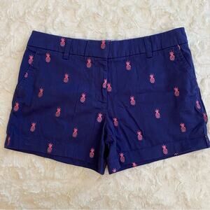 Cambridge Dry Goods Women's Chino Shorts Size 8 Pineapple Print Preppy Summer